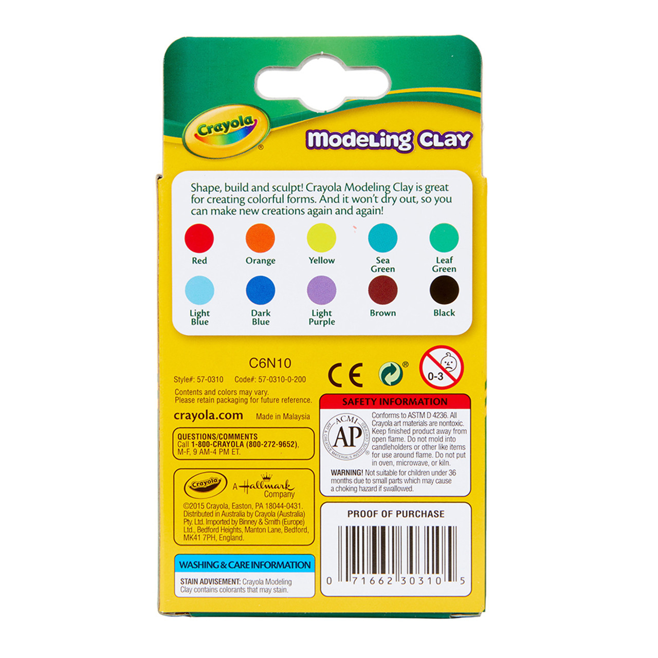 Crayola Modeling Clay Assortment, Blue, Green, Red and Yellow, 16 Oz