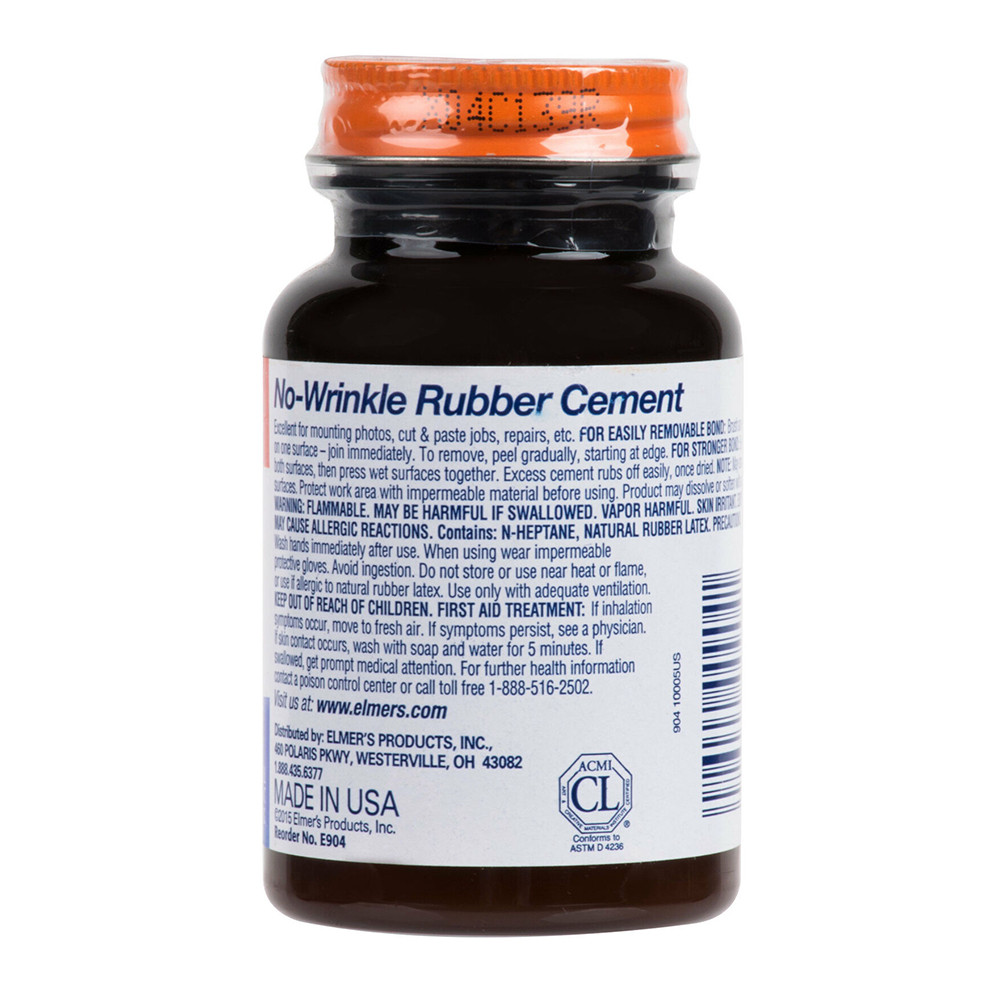 Elmer's No Wrinkle Transparent Rubber Cement, 4 Oz