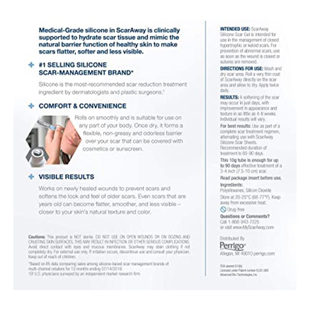 ScarAway Clinical Strength 100 Silicone Repair Gel with KeloCote