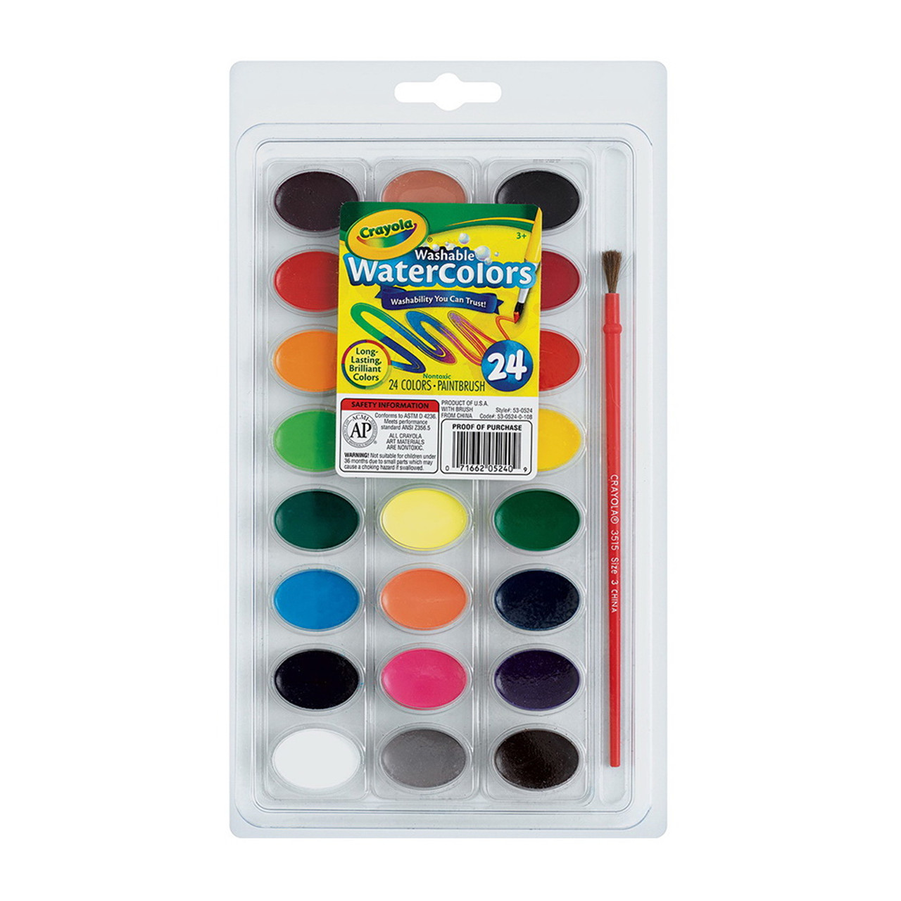 Crayola Washable Watercolors, Assorted - 8 count