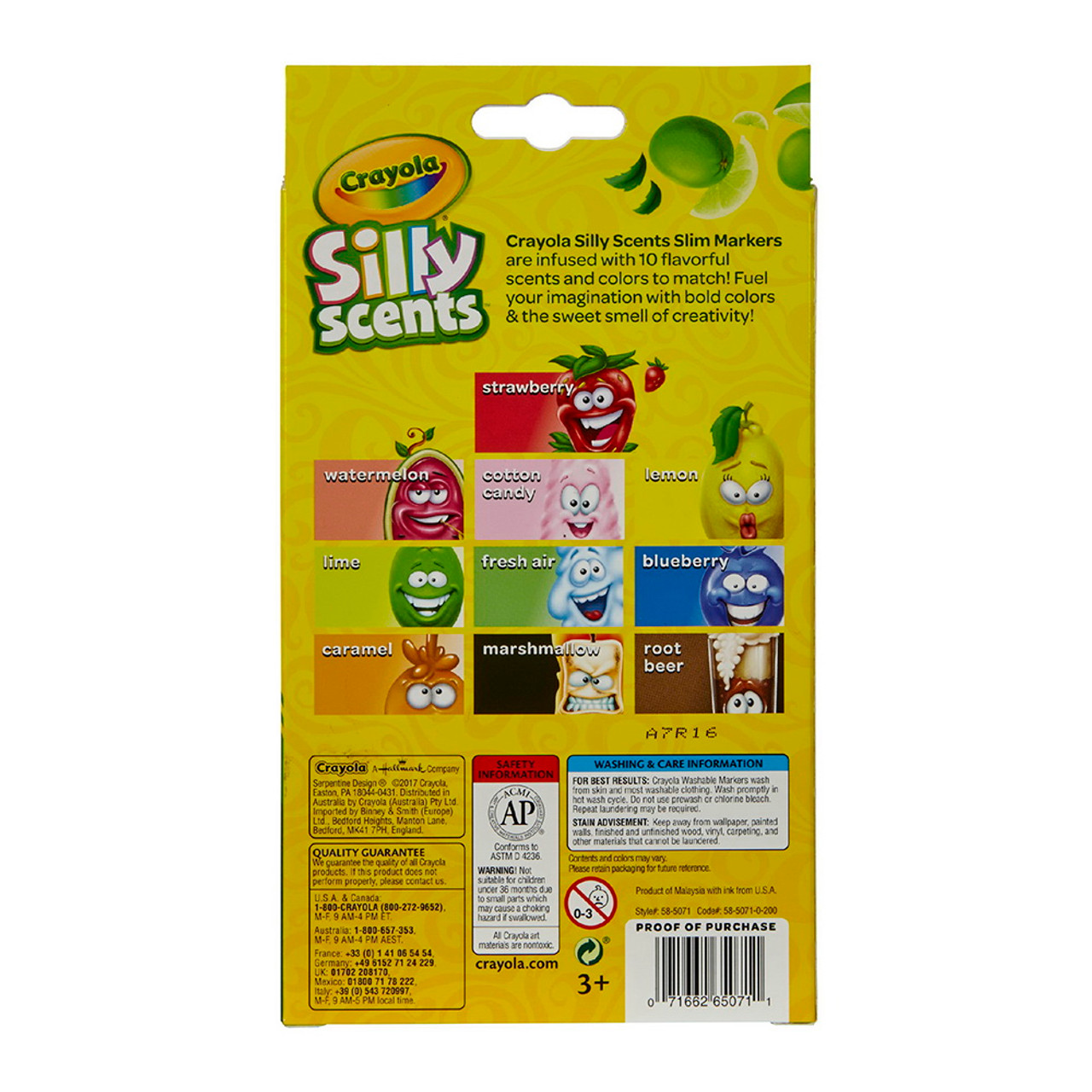  Crayola Silly Scents Washable Scented Markers, 10