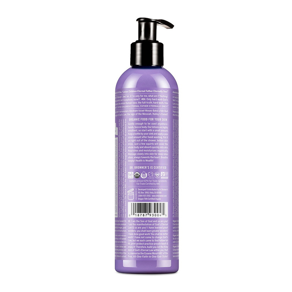 Dr.Bronner's Organic Hand & Body Lotion Lavender Coconut, 8 Oz