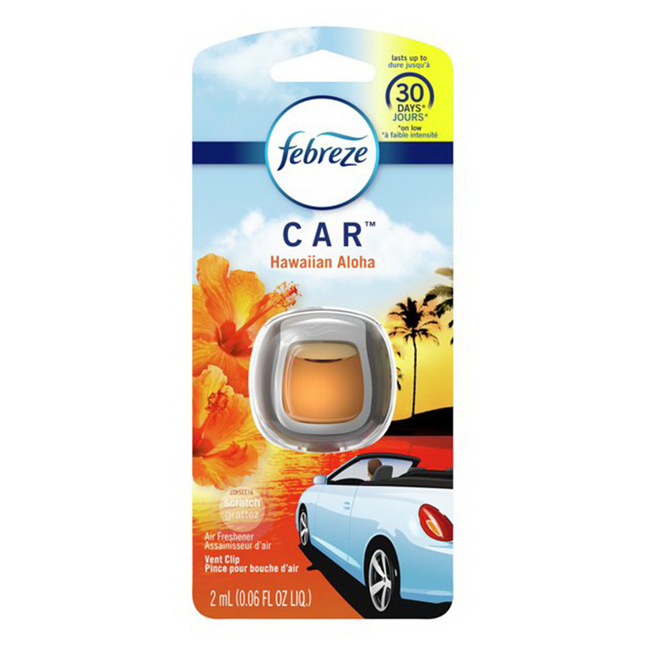 Febreze Car Odor-Eliminating Air Freshener Vent Clip Hawaiian