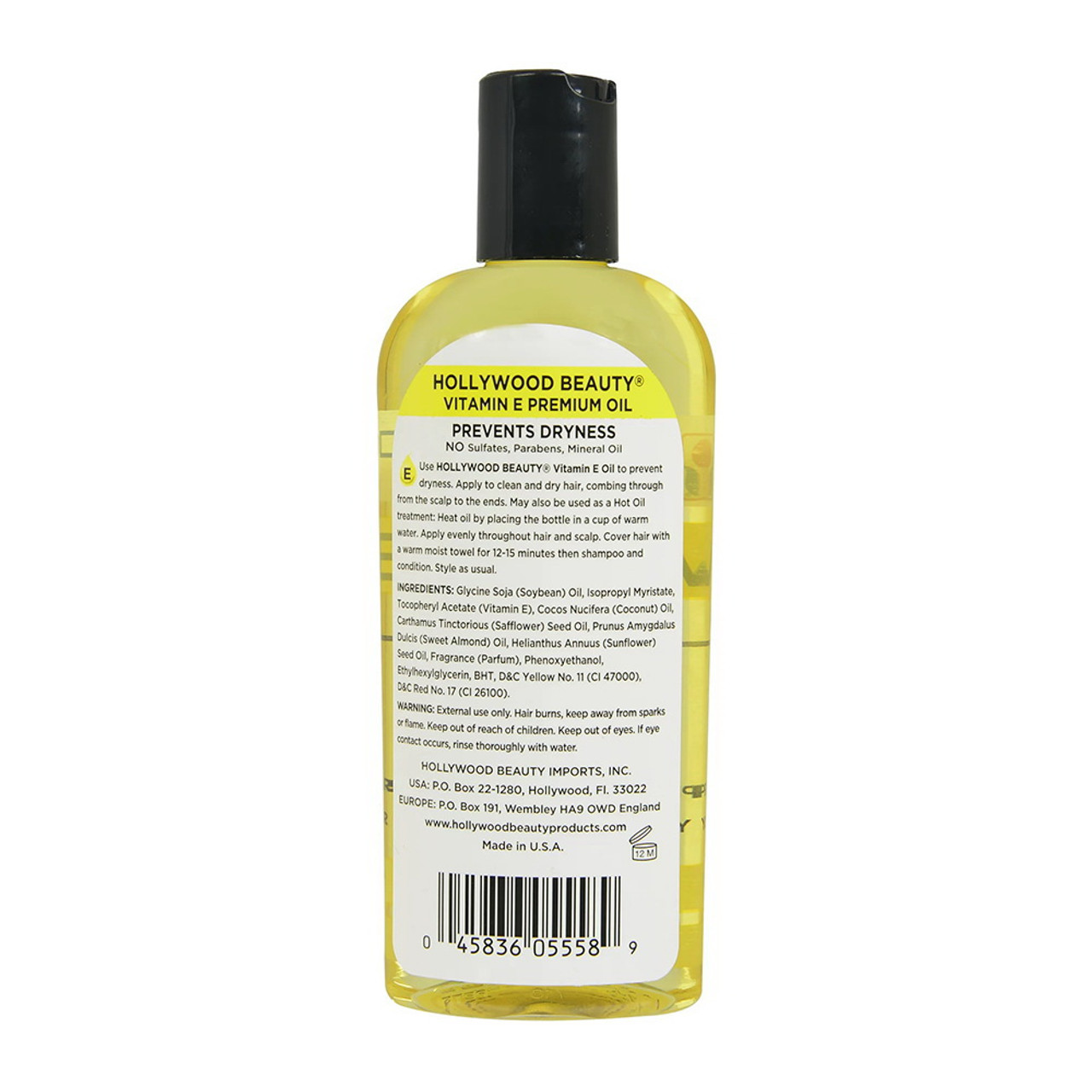 Hollywood Beauty Vitamin E Oil Hair And Skin Oil, 8 Oz