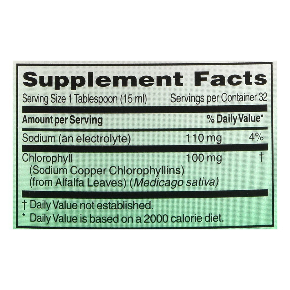 World Organics Chlorophyll Supplement, 100 mg, 16 Oz