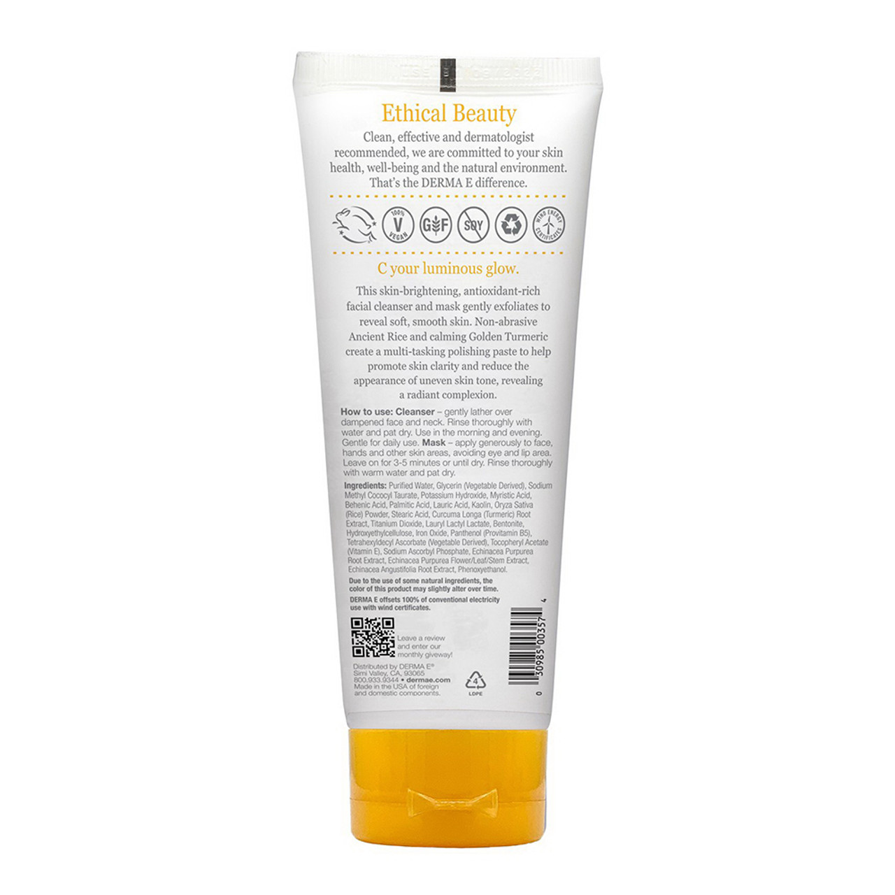 Derma E Vitamin C Gentle Daily Cleansing Paste, 4 Oz