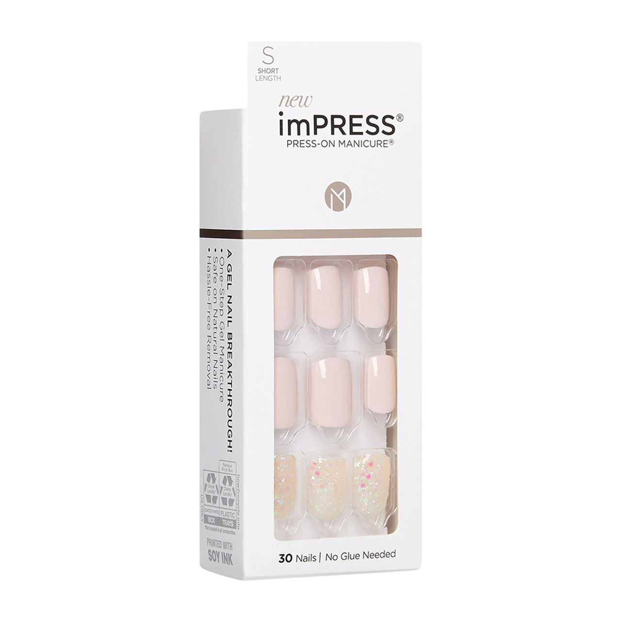 Kiss imPRESS Press on Manicure Fake Nails, Dorothy, 30 Ct
