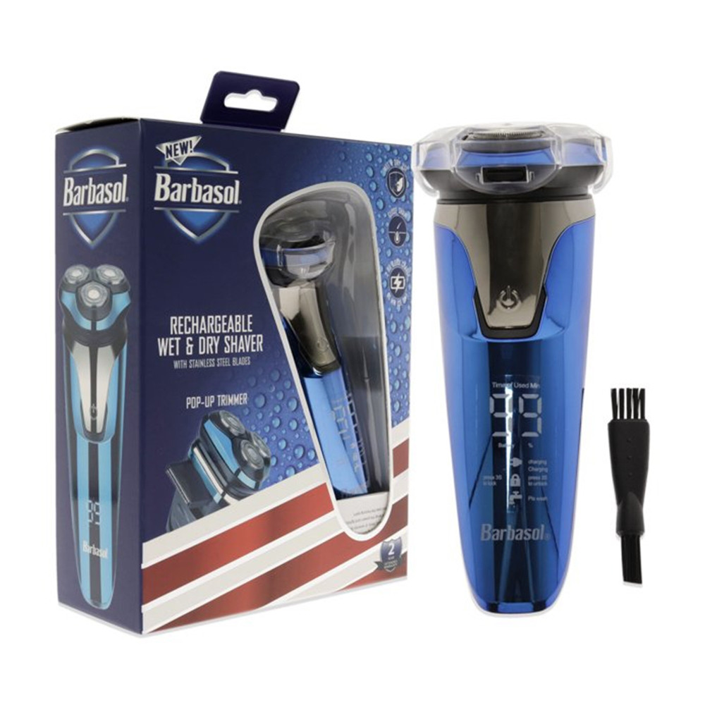 Barbasol Wet and Dry Compact Size Foil Shaver Black Blue, 1 Ea
