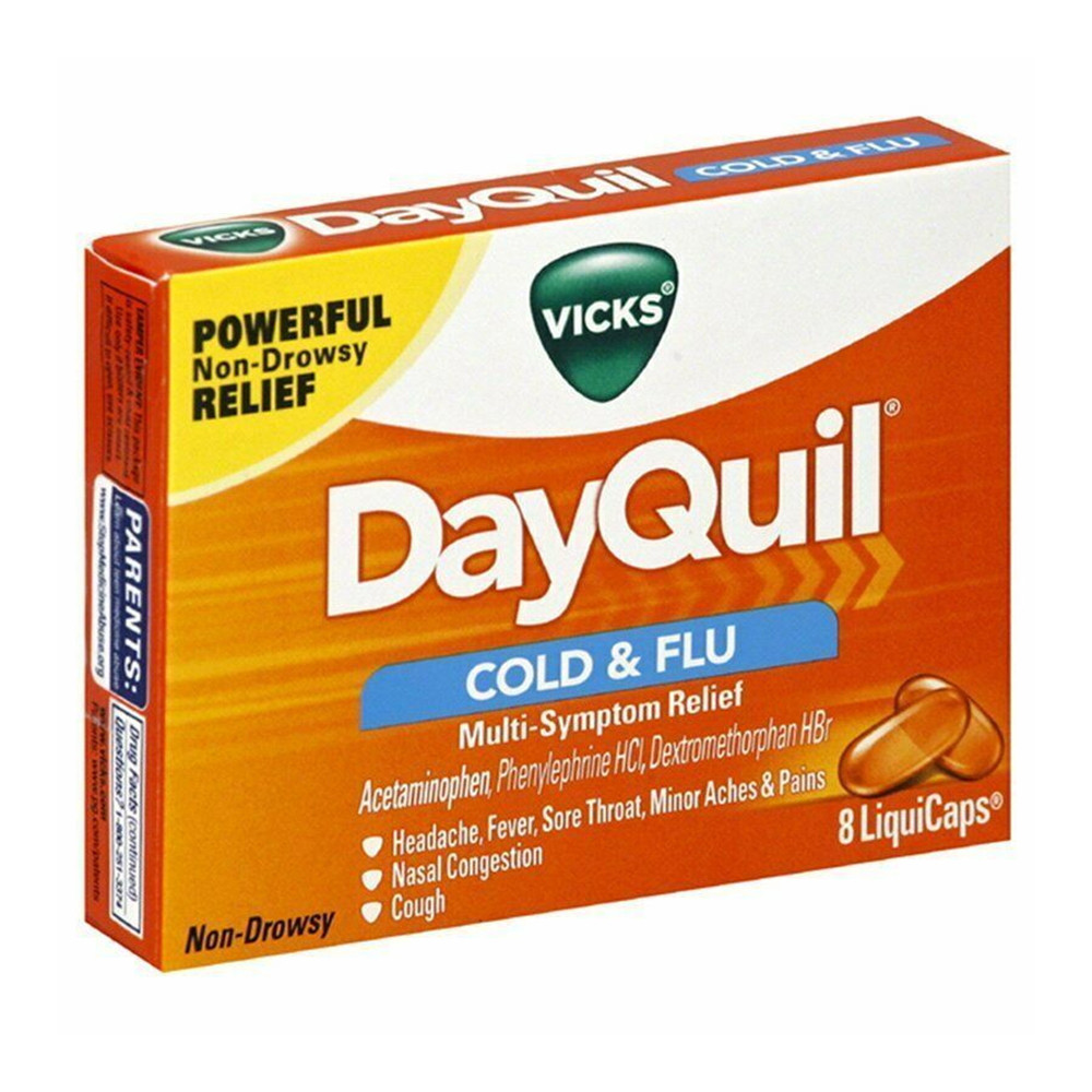 Vicks DayQuil Cold and Flu Multi Symptom Relief Acetaminophen LiquiCaps