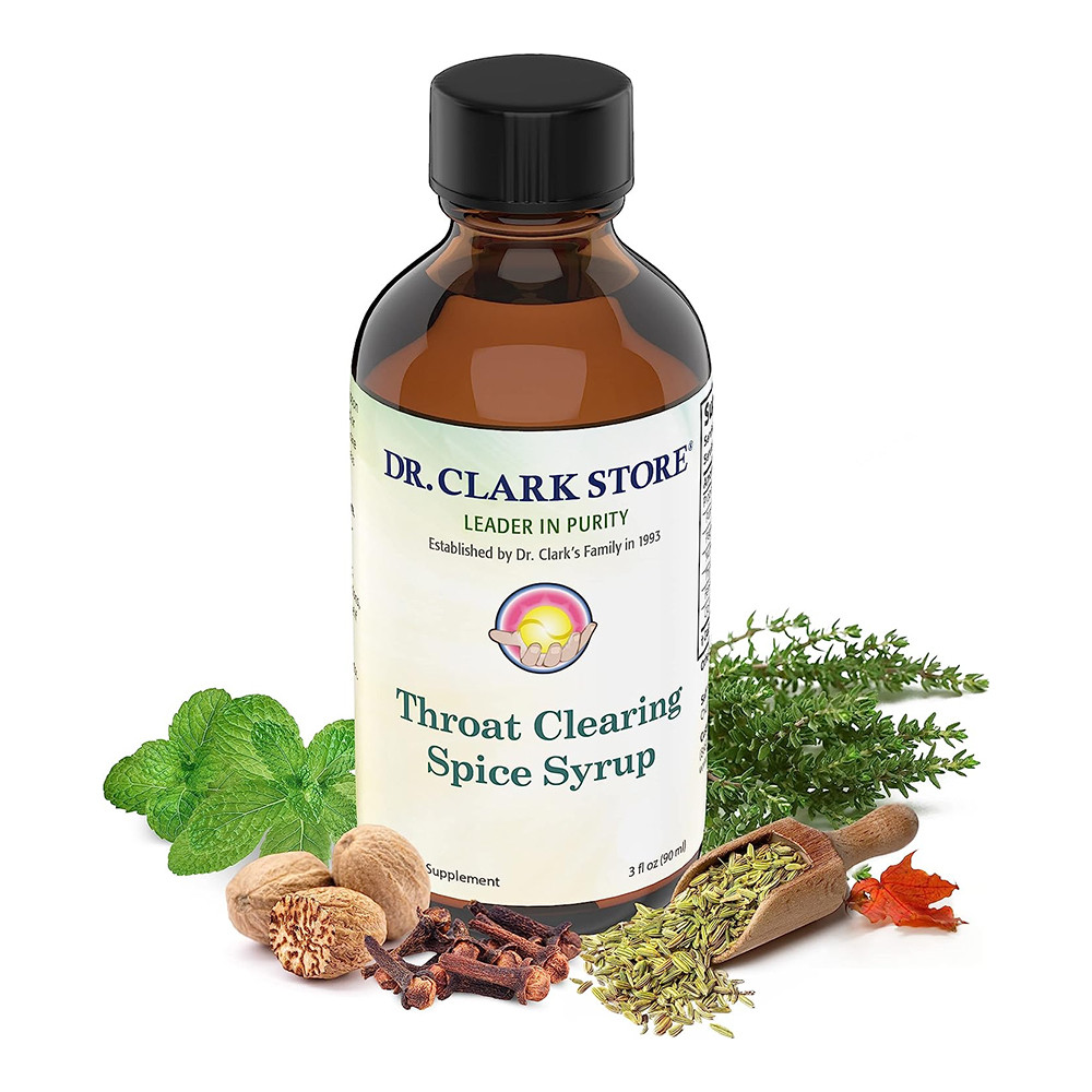 Dr Clark Store Natural Cough Syrup Herbal for Sore Throat Relief, 3 Oz