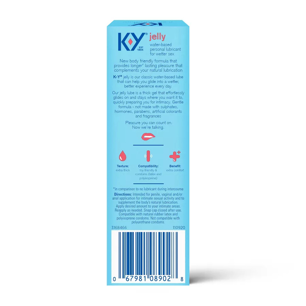KY Jelly Classic Water Based Personal Lubricant, 2 Oz
