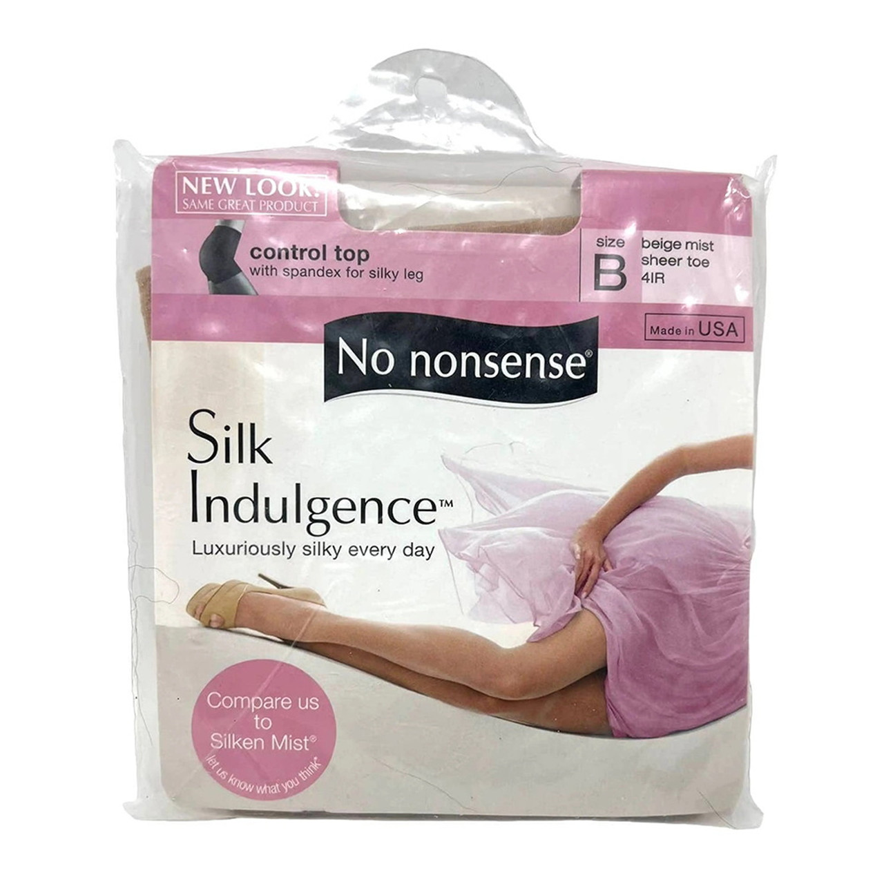 No Nonsense Silk Indulgence Control Top, B Size Beige Mist, 1 Ea