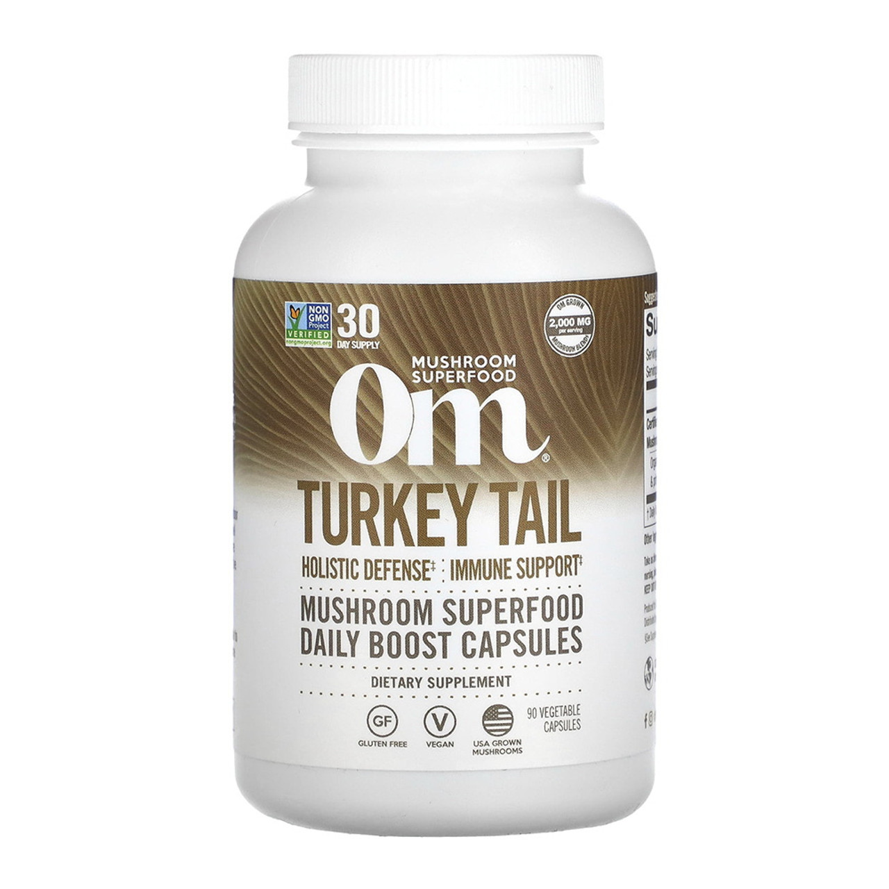 Om Mushroom Superfood Turkey Tail Mushroom Capsules, Immune Support, 90 Ea