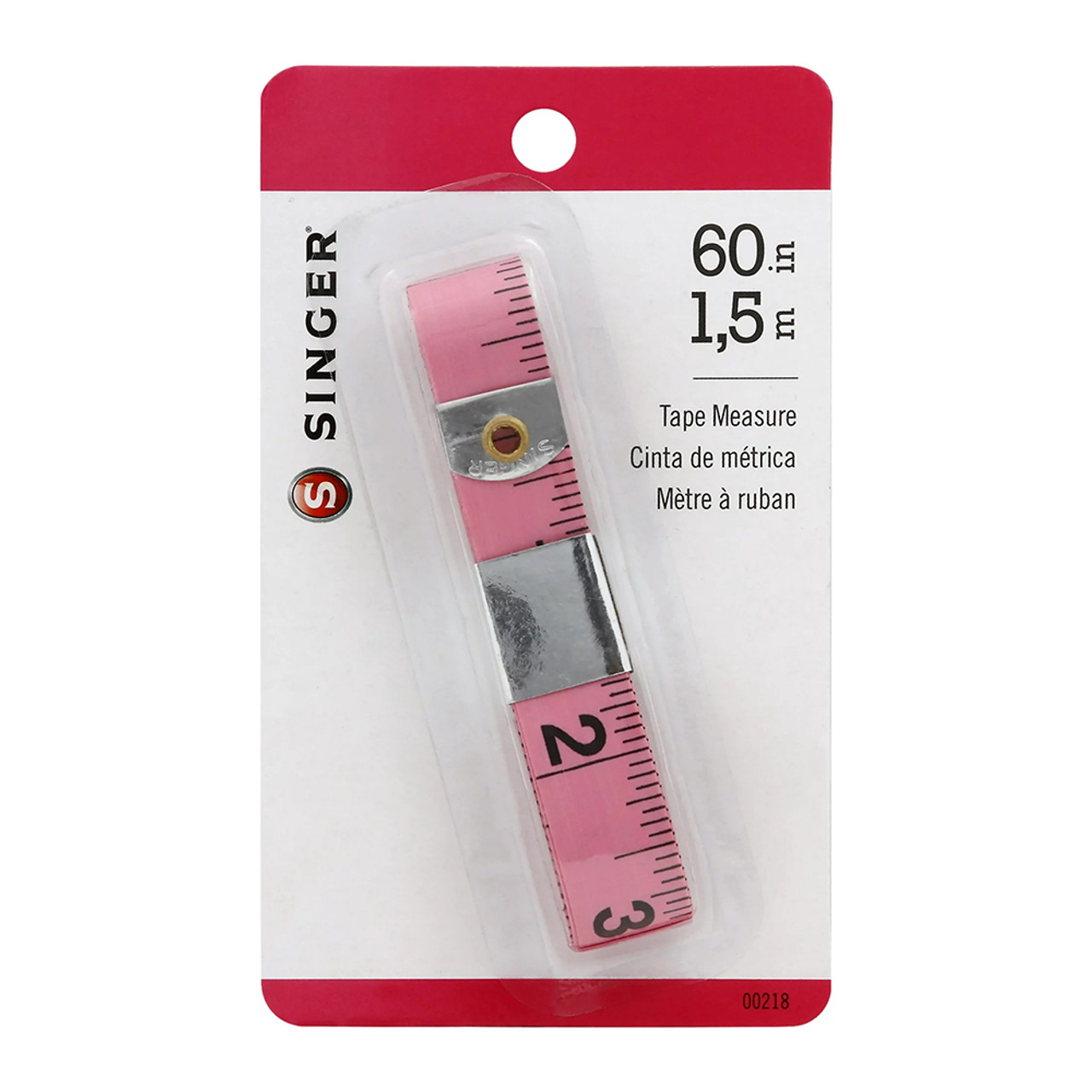 Singer 60 Vinyl Tape Measure, Pink