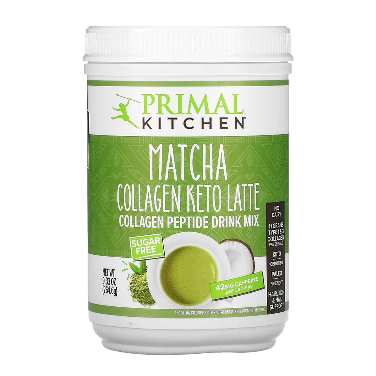 Primal Kitchen Collagen Keto Latte Matcha Drink Mix 9.33 Oz