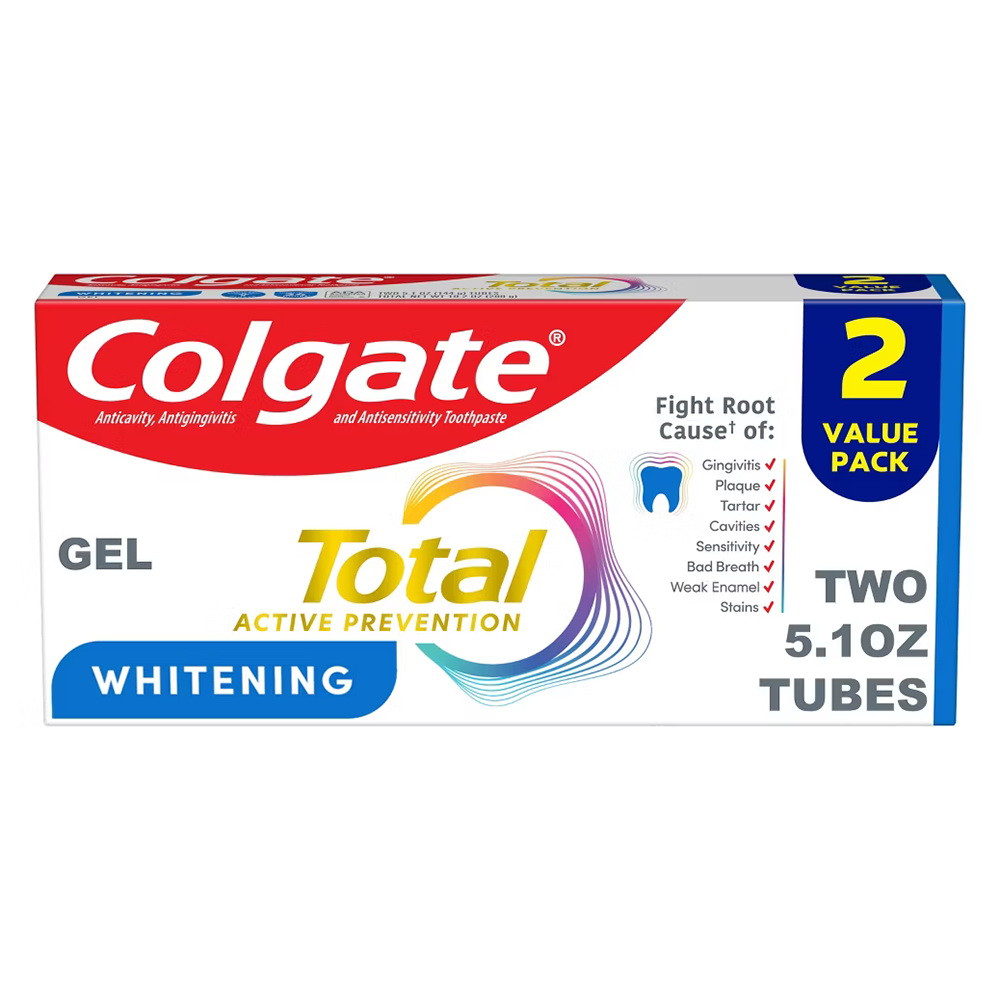 Colgate Total Active Prevention Whitening Mint Toothpaste Gel Whitening ...
