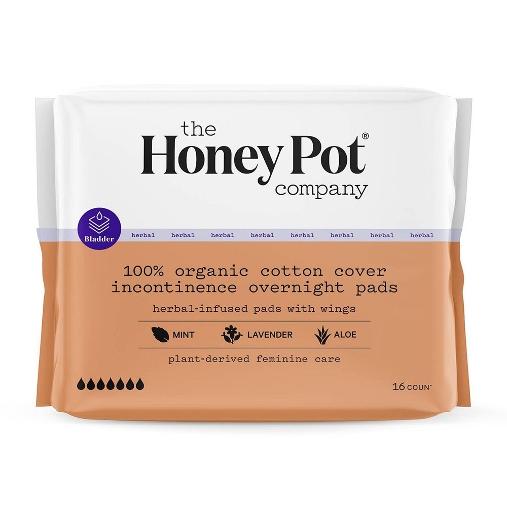 The Honey Pot Company Organic Cotton Herbal Incontinence Overnight Pads
