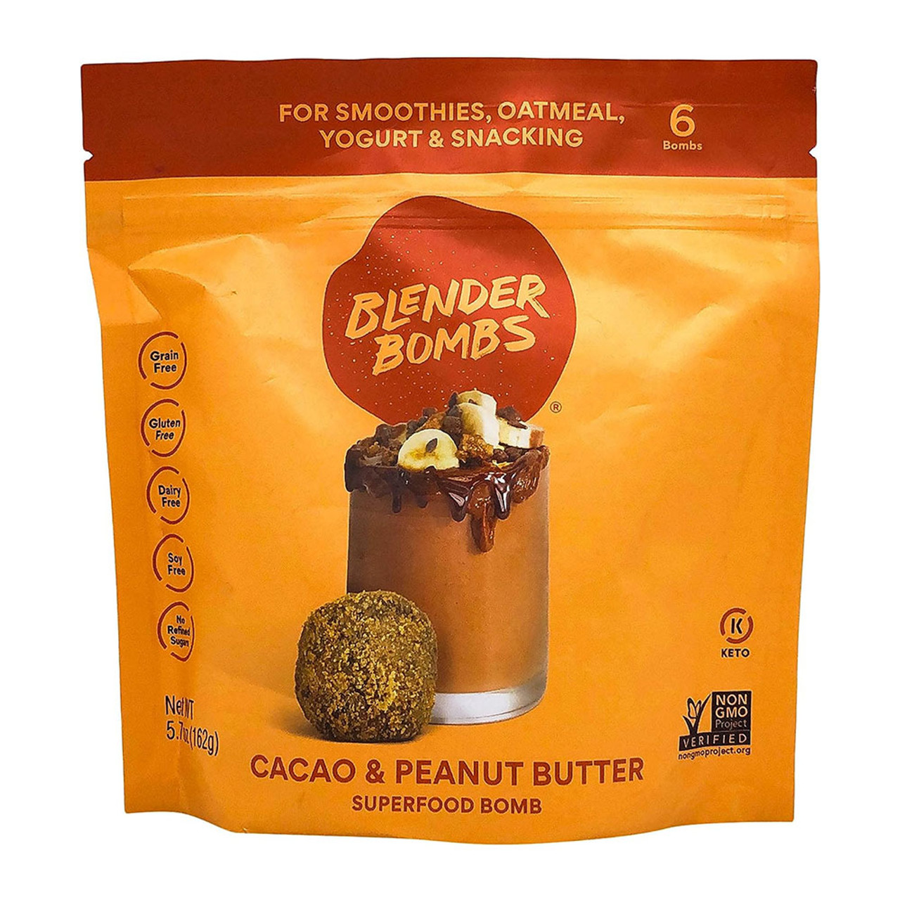 Blender Bombs Cacao and Peanut Butter Superfood Booster for Smoothies, 5.7  Oz