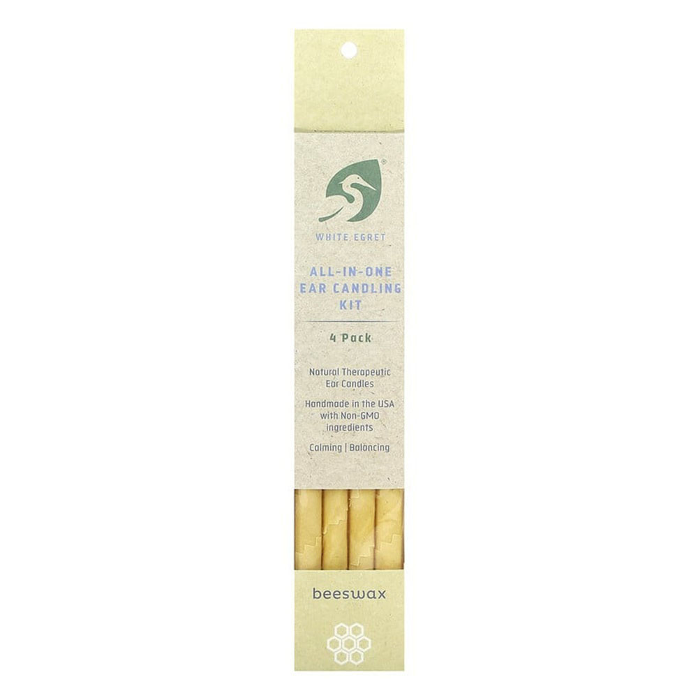 White Egret Personal Care Herbal Beeswax Ear Candles, 4 Ea
