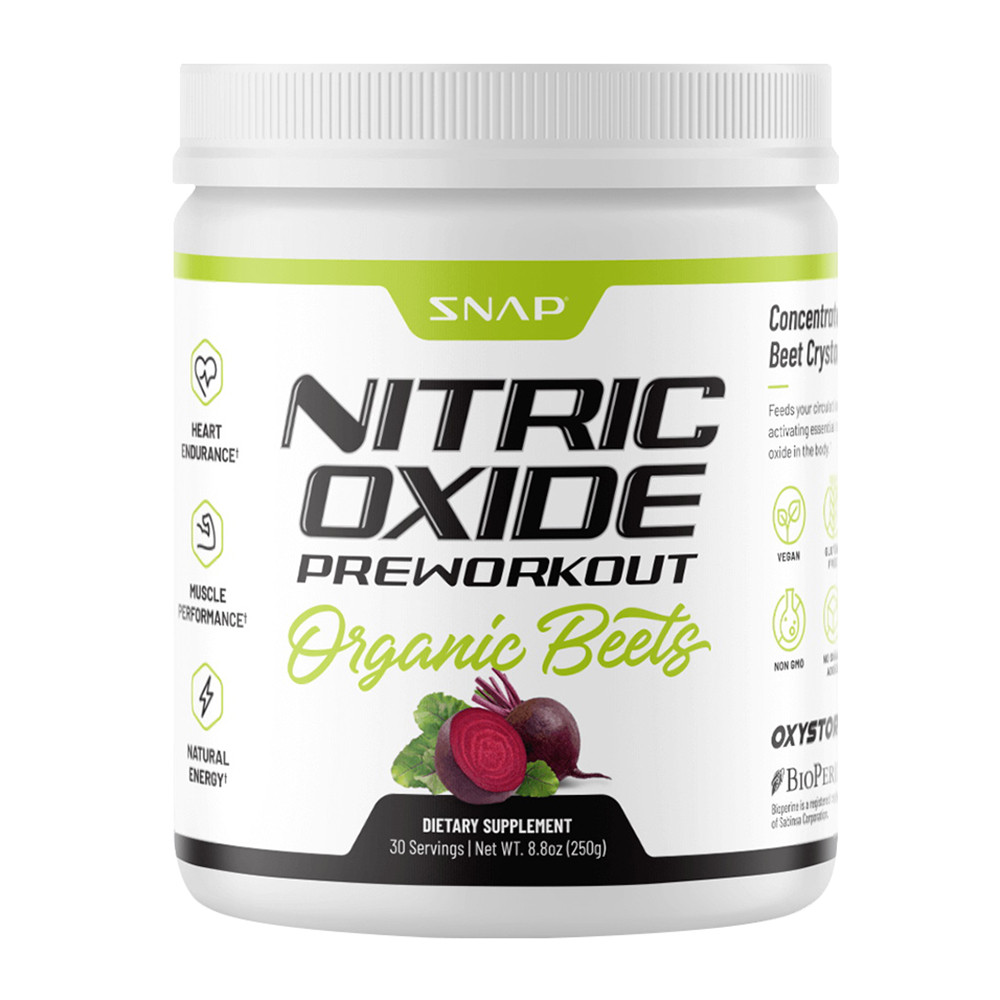 Snap Supplement Nitric Oxide Organic Beets Pre Workout Powder, 8.8 Oz