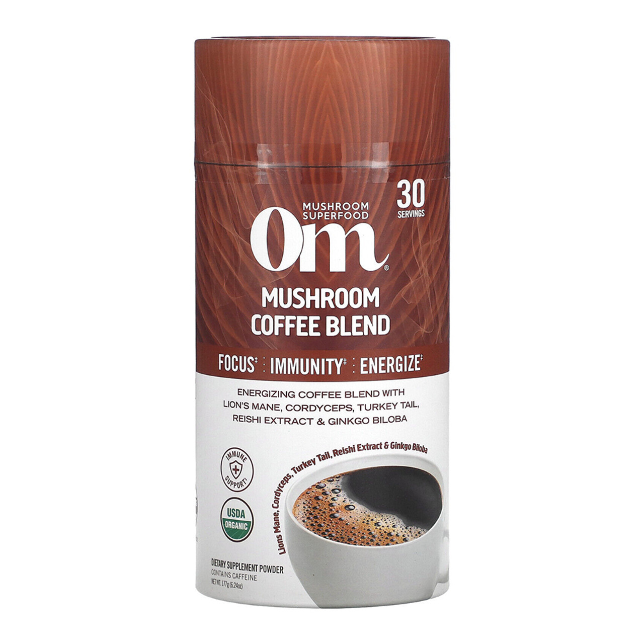 Om Mushroom Superfood Mushroom Coffee Blend Powder, 6.24 Oz