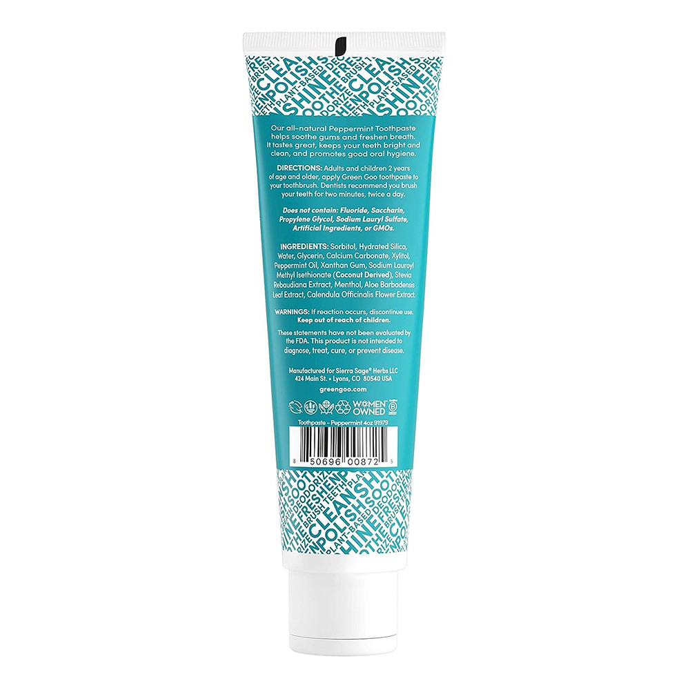 Green Goo Toothpaste with Peppermint Oil, 4 Oz