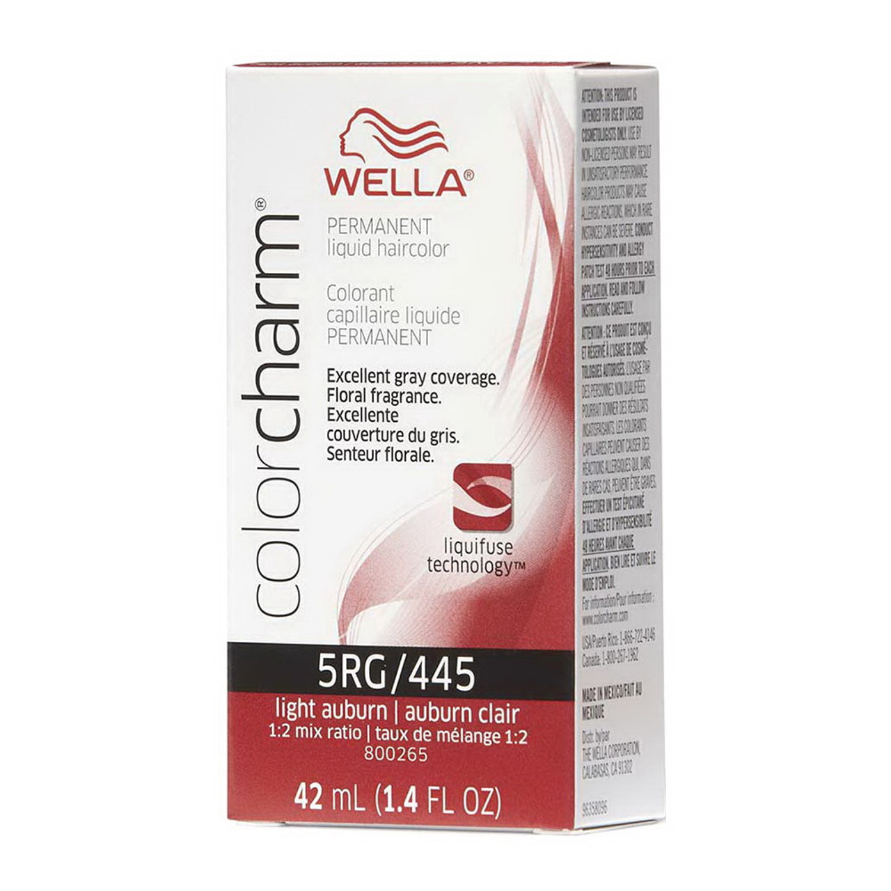 Wella ColorCharm 5RG 445 Permanent Liquid Hair Color, Light Auburn, 1.4 Oz