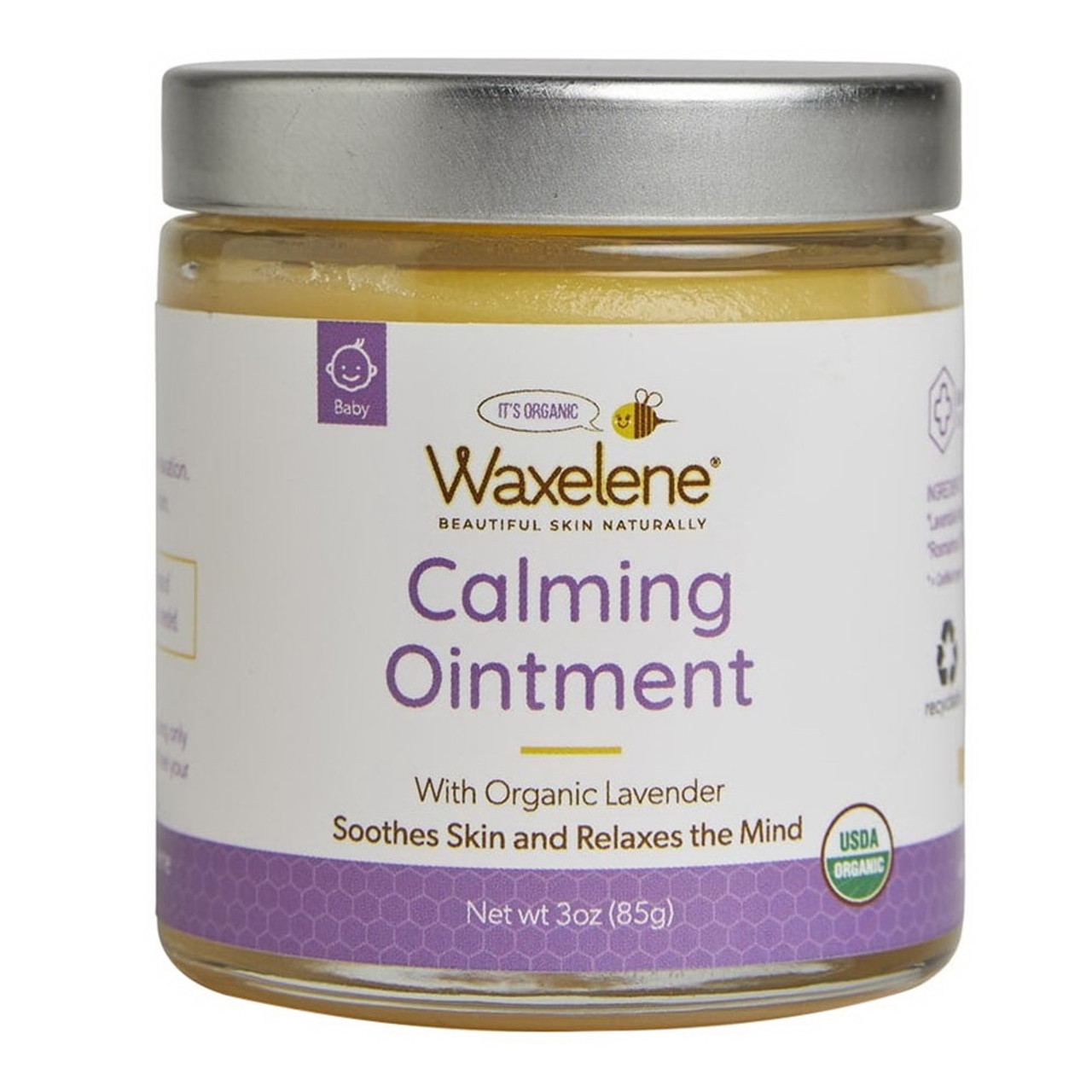 Waxelene Baby Calming Ointment with Organic Lavender, 3 Oz