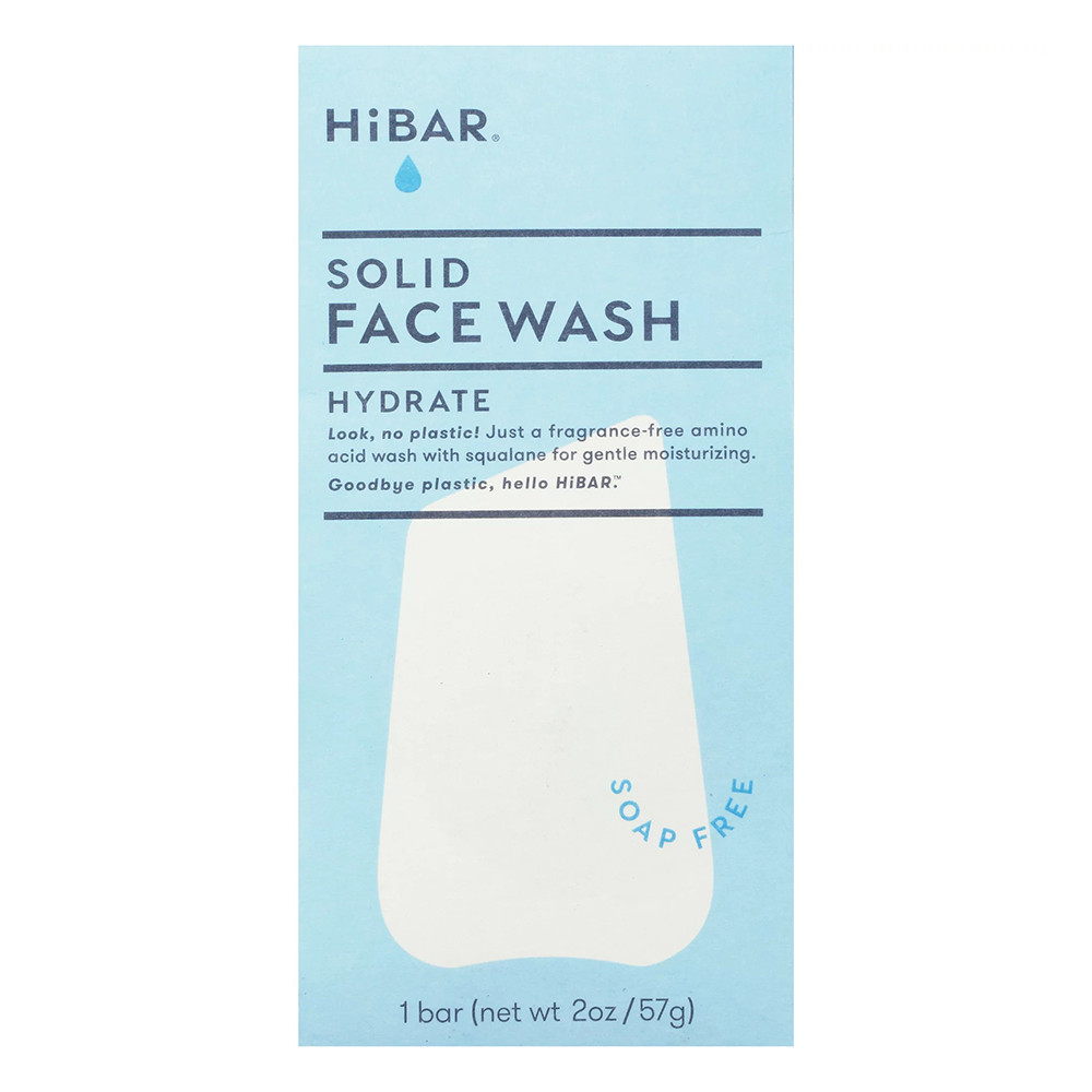 HiBar Soap Free Solid Face Wash, Hydrate, 2 Oz