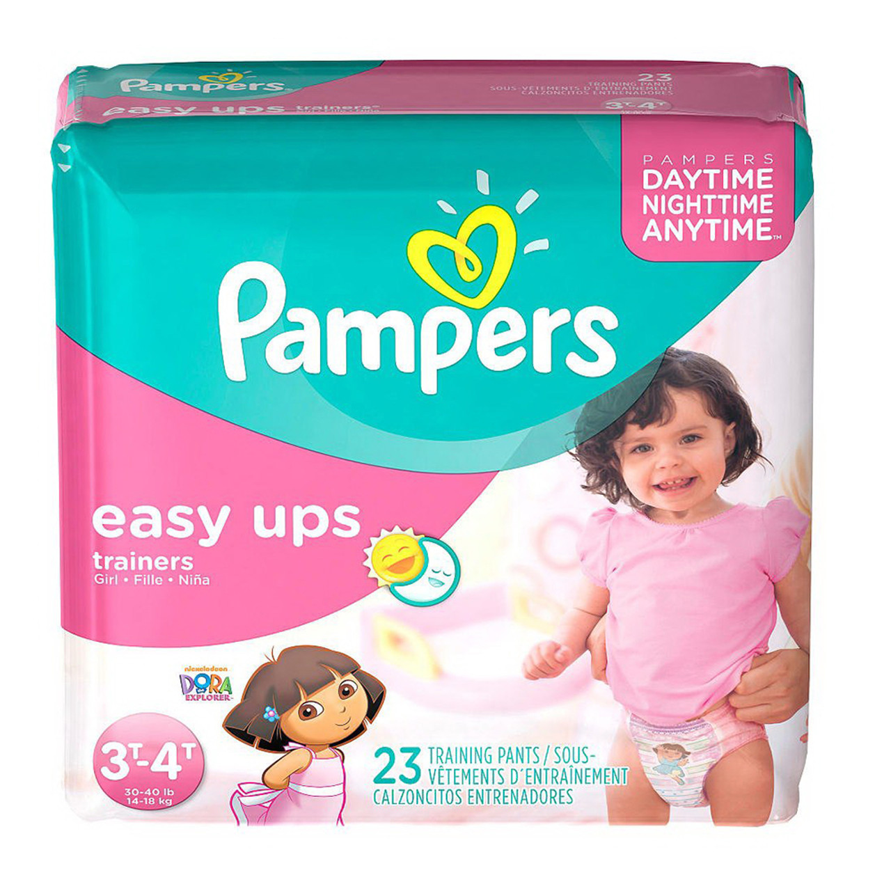 Pampers Easy Ups Girls Training Pants Jumbo Pack, 3T to 4T, 23 Ea