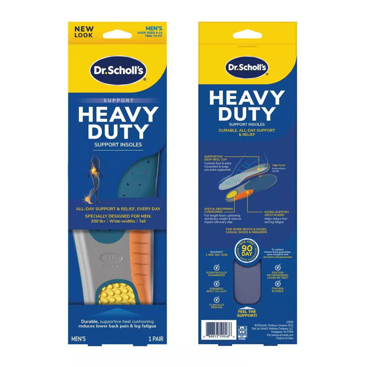 Dr. Scholl's Comfort and Energy Work Insoles for Men, 1 Pair, Size 8-14 :  : Health & Personal Care