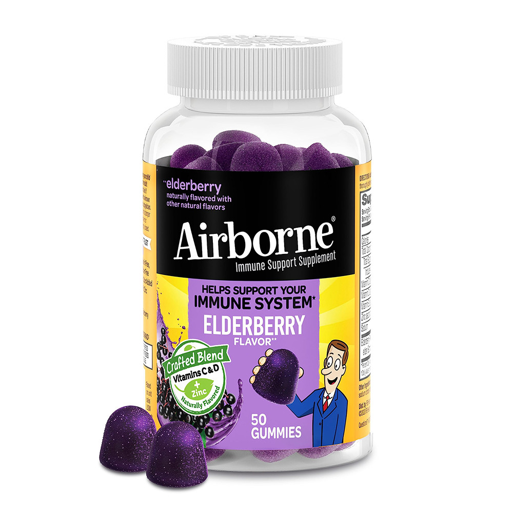 Airborne Immune Support Gummies, Elderberry, 50 Ea