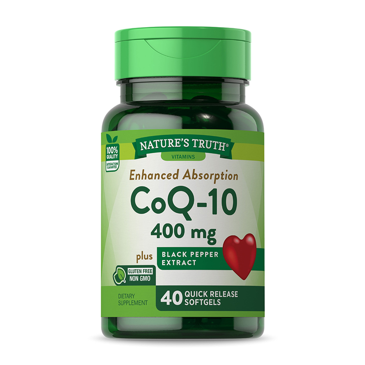 Natures Truth 400 Mg CoQ10 Plus Black Pepper Extract, 40 Ea