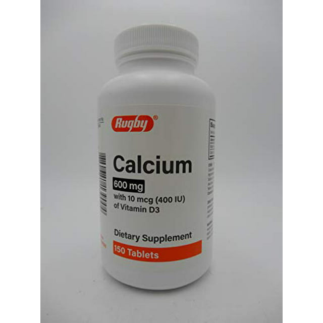 Rugby Calcium 600 Mg with 10 Mcg of Vitamin D3, 150 Count, 1 Ea