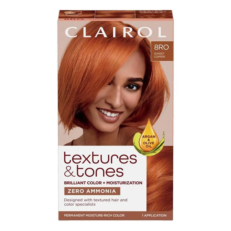 Clairol Textures and Tones Permanent Hair Color Cream 8RO Sunset Copper 1Ea
