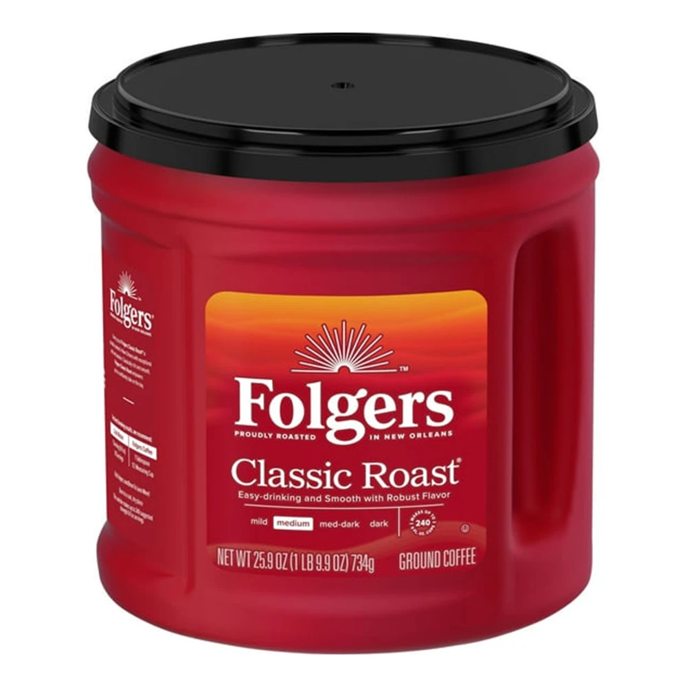 Folgers Classic Roast Ground Coffee for Rich and Smooth Flavor 25.9Oz (734g)