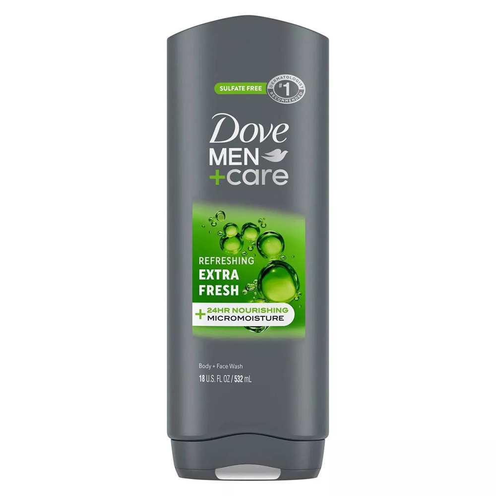 Dove Men Plus Care Refreshing Extra Fresh Body and Face Wash for Healthy Smooth Skin 18Oz (532ml)
