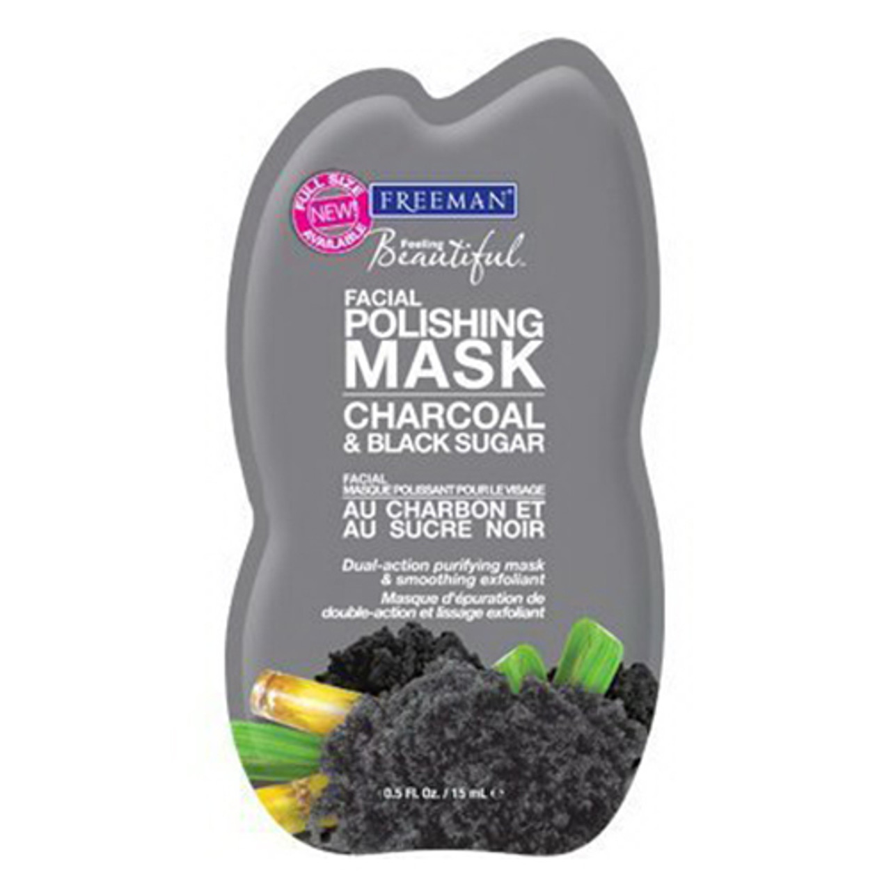 Freeman Feeling Polishing Mask Charcoal And Black Sugar, Travel 0.5 oz - myotcstore.com