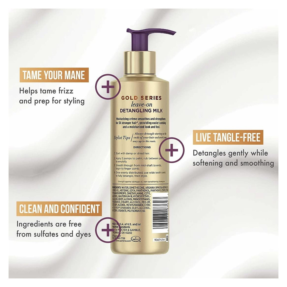 Pantene Gold Series Leave On Detangling Hair Milk, 7.6 Oz