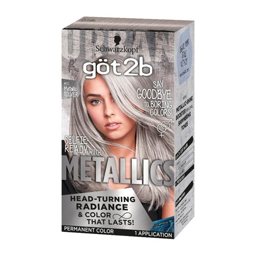 Metallics Permanent Hair Color by Schwarzkopf Got 2B , Metallic Silver