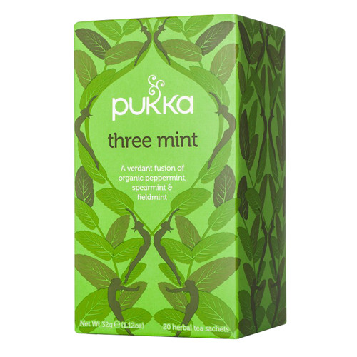 Pukka Herbal Teas Organic Three mint Tea bags, 20 Ea