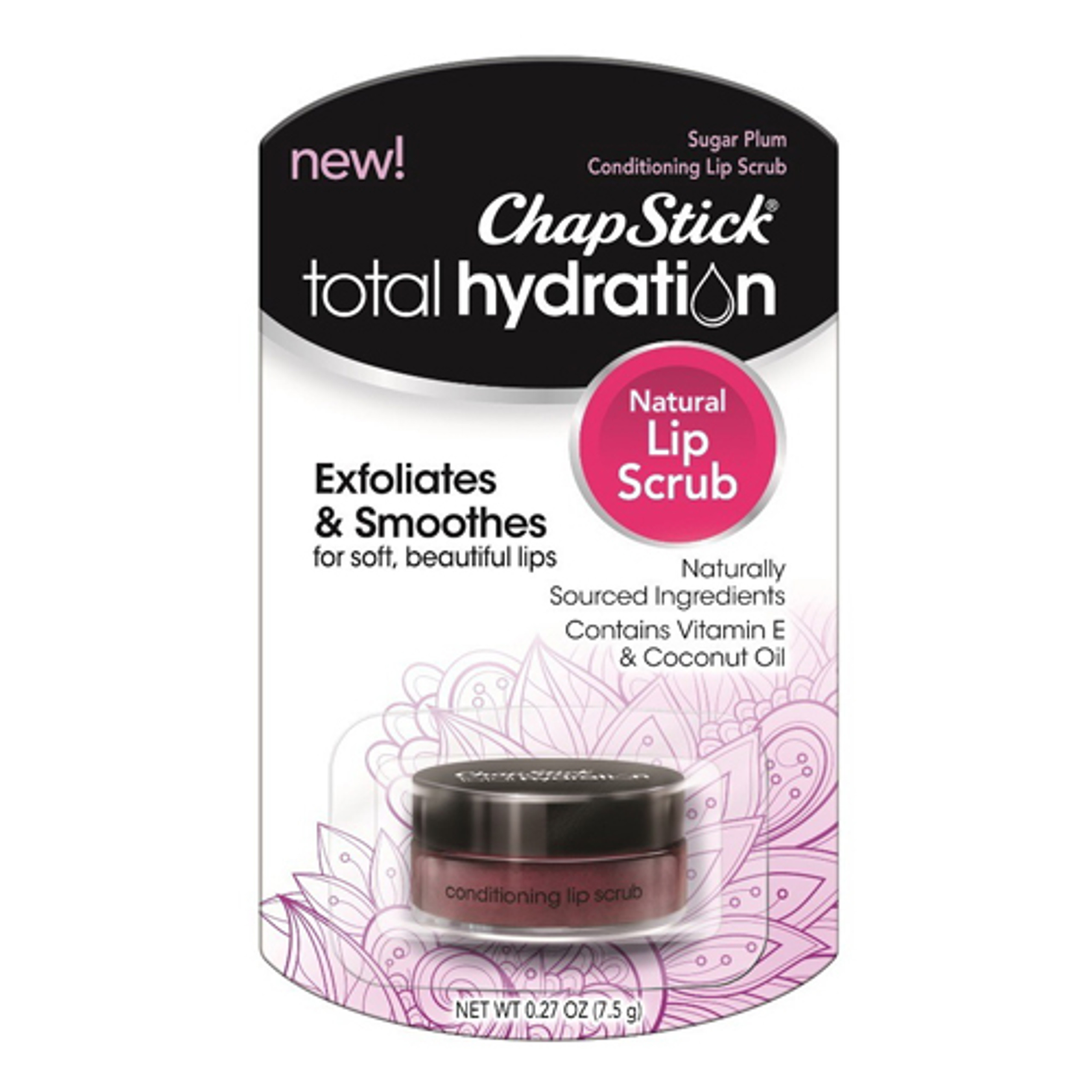 Chapstick Total Hydration Conditioning Natural Lip Scrub, Sugar Plum, 0