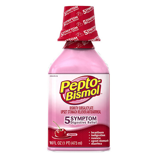 PeptoBismol Liquid Cherry, Upset Stomach Liquid 16 Oz