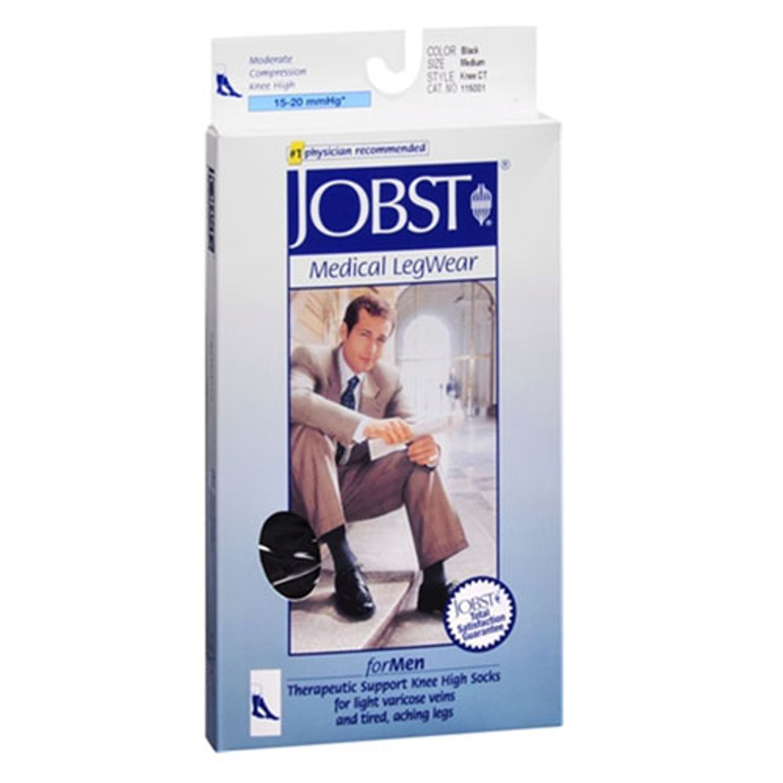 Jobst Medical Legwear For Mens Socks, Knee High 15-20 Mmhg Compression ...