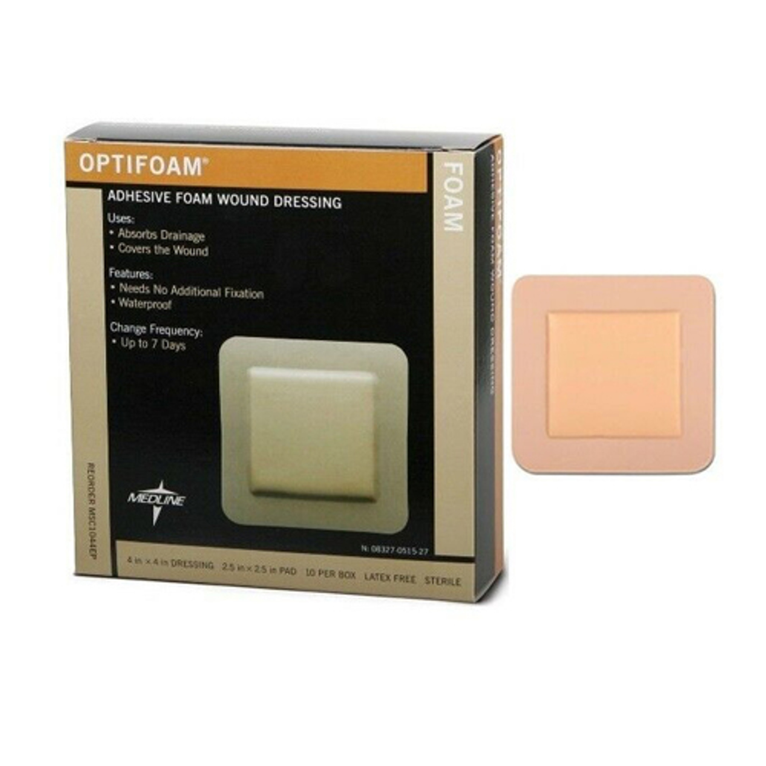 Optifoam Adhesive Foam Wound Dressings Pads, 10 Ea