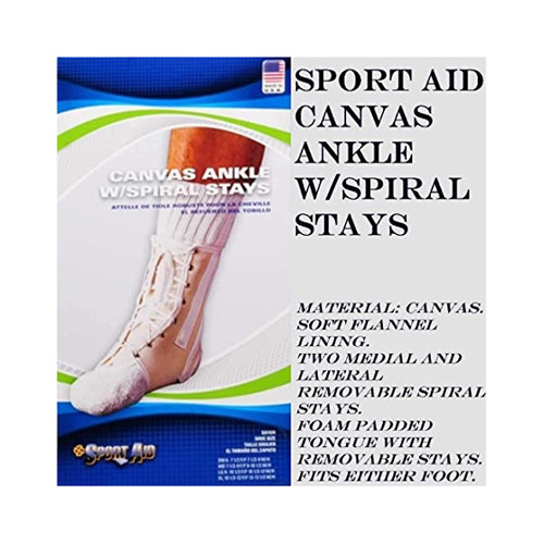 Sport Aid Canvas Ankle Support With Spiral Stays Small, 1 Ea