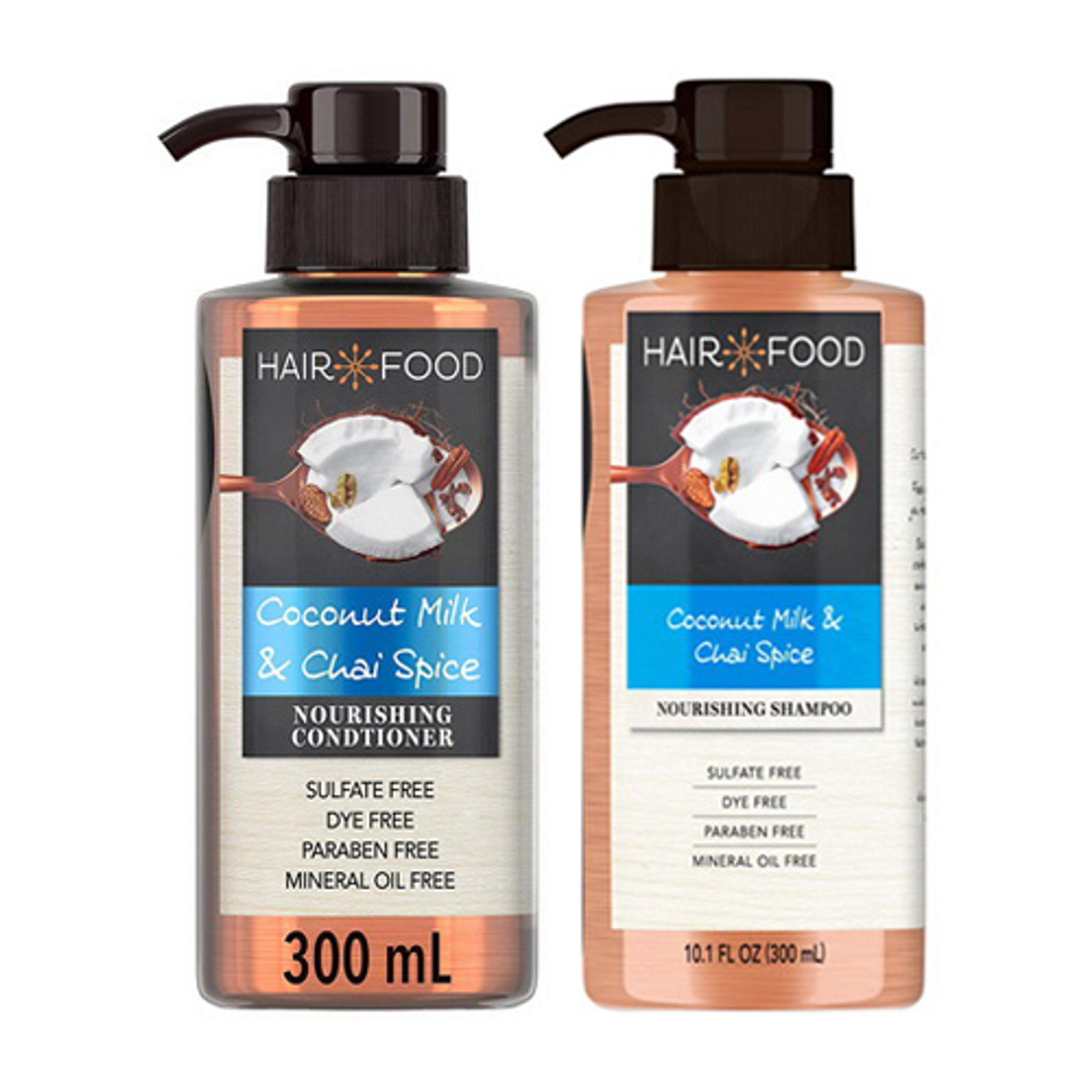 Hair Food Hair Shampoo and Conditioner Coconut Milk and Chai Spice 10.1