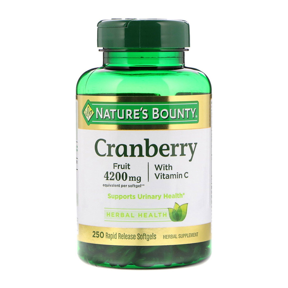 Natures Bounty Cranberry with Vitamin C 4200 mg Softgels, 250 Ea