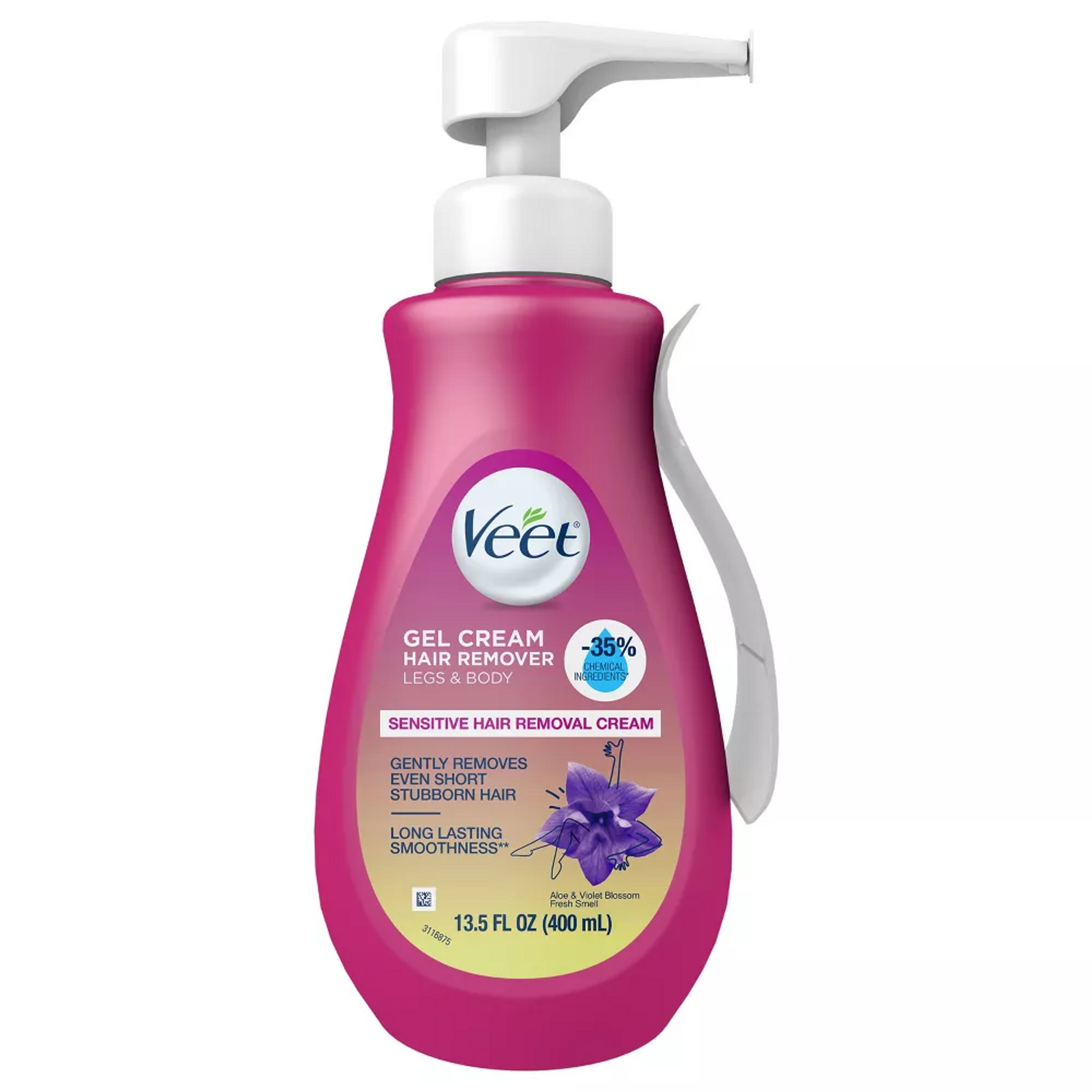 Veet 3 Minute Hair Removal Gel Cream Pump For Sensitive Skin - 13.5 Oz