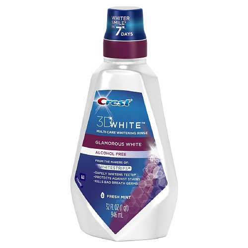 Crest 3D White MultiCare Fresh Mint Whitening Rinse 32 Oz